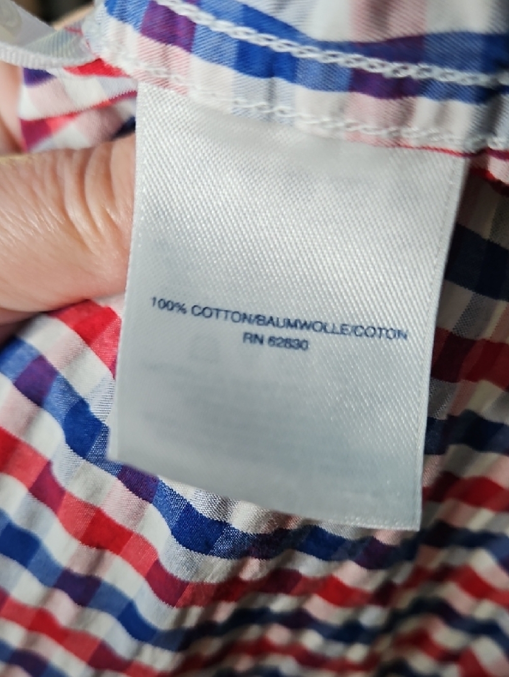 Lands' End Lightweight Red & Blue Check Short-Sleeve Button-Up Shirt XXL - Picture 8 of 8